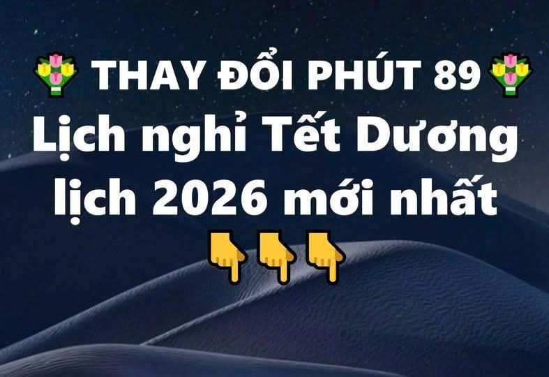 Lịch nghỉ Tết Dương lịch 2026 mới nhất