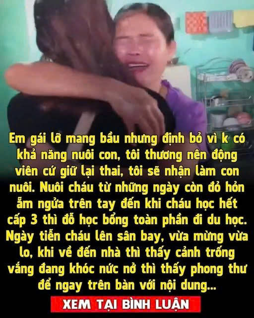Em gái ruột lỡ mang bầu nhưng định bỏ vì không có khả năng nuôi con, tôi thương nên động viên cứ giữ lại thai đẻ, sau tôi sẽ nhận làm con nuôi.