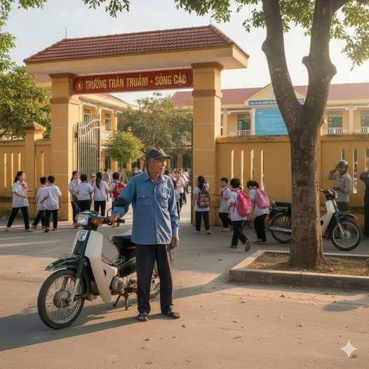 Và giữa đám đông đó, ai cũng quen một người: anh Thành, xe ôm công nghệ, ngoài 30 tuổi, dáng gầy, nước da sạm nắng, luôn đội chiếc mũ bảo hiểm cũ sờn quai