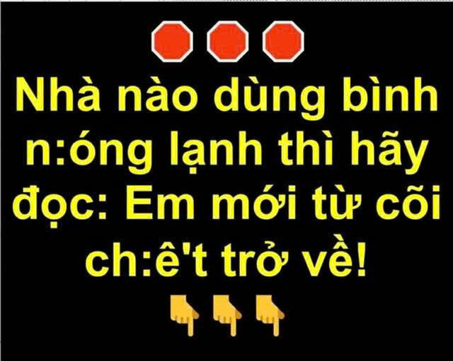 Bình óng lạnh, hãy cẩn thận vì điều nay