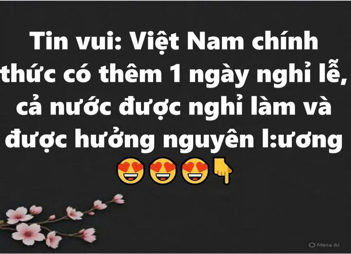 Việt Nam chính thức có thêm 1 ngày nghỉ lễ, cả nước được nghỉ làm và được hưởng nguyên lương