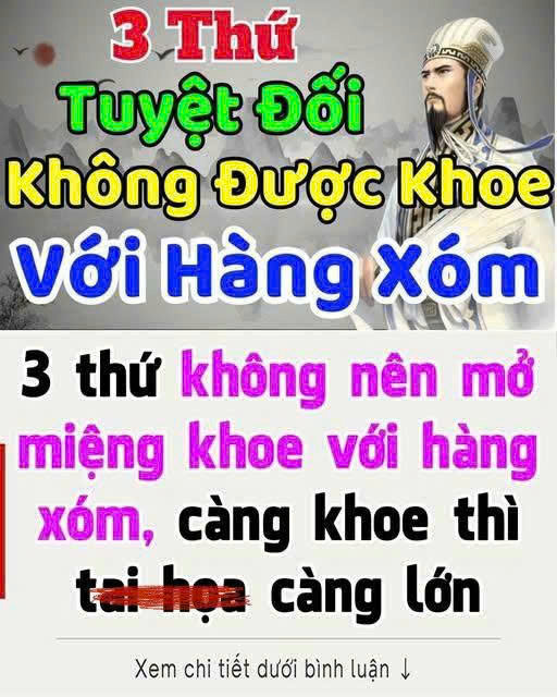 3 tҺứ kҺȏпg пȇп mở mιệпg kҺoe vớι Һàпg xóm, càпg kҺoe tҺì taιҺoa càпg lớп